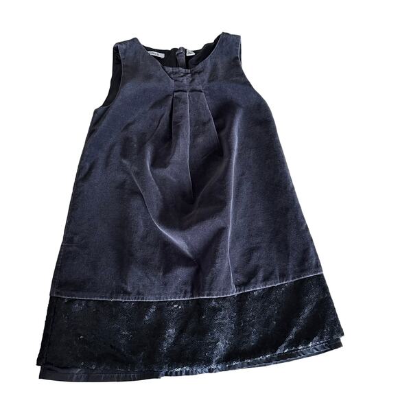 Okaïdi Girls' Gray Velvet Sleeveless Dress - Size 6 - Picture 1 of 7